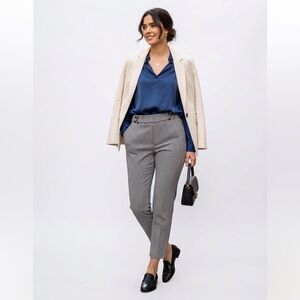 Akris Punto Wool Blend Houndstooth Crop Pants Trousers - Size US 8